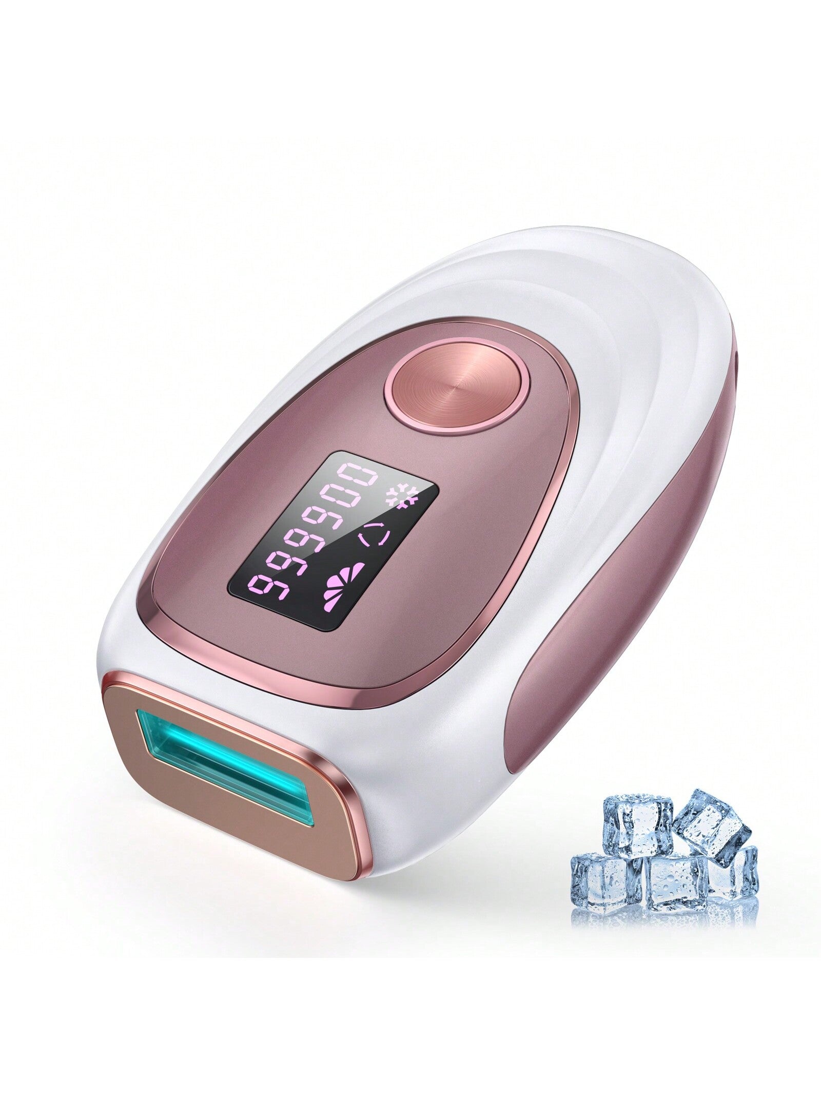 1pc Rose Gold Home Hair Removal Device With Cooling System, Upgraded To 999,900 Flashes Permanent Hair Remover, Can Be Switched Between Auto And Manual Mode, For Facial, Leg, Arm And Bikini Line Hair Removal, Suitable For Both Men And Women