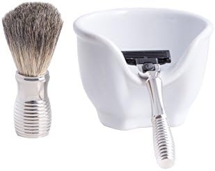 Chrome Plated Razor and Badger Brush Set