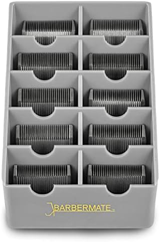 BarberMate Blade Rack Storage Tray - Holds 10 Clipper Blades (Gray)