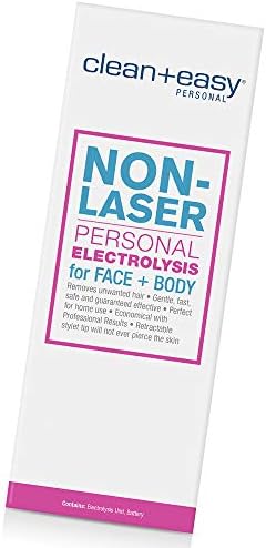 Clean + Easy Non-Laser Personal Electrolysis Device - Permanent Hair Removal for Face and Body, Battery Operated, Painless and Convenient Home Treatment